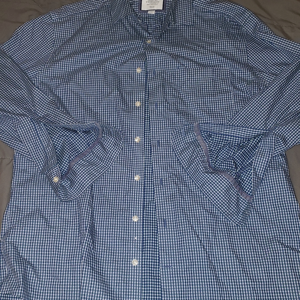 Charles Tyrwhitt Blue Long Sleeve Button Down